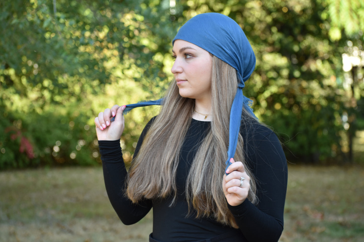 Denim Solid Head Scarf