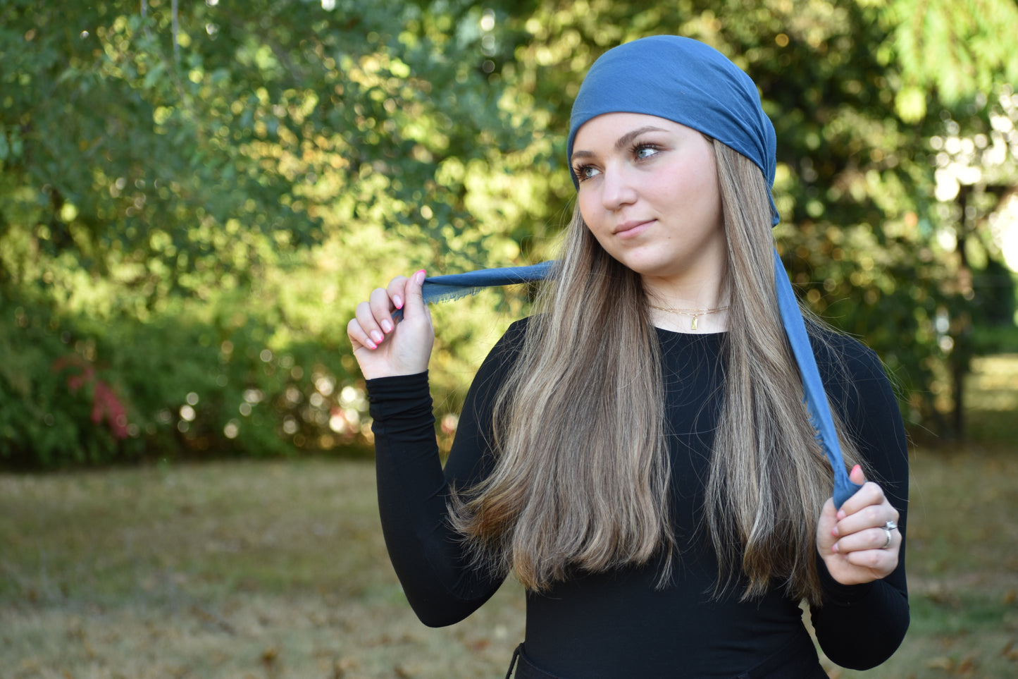 Denim Solid Head Scarf