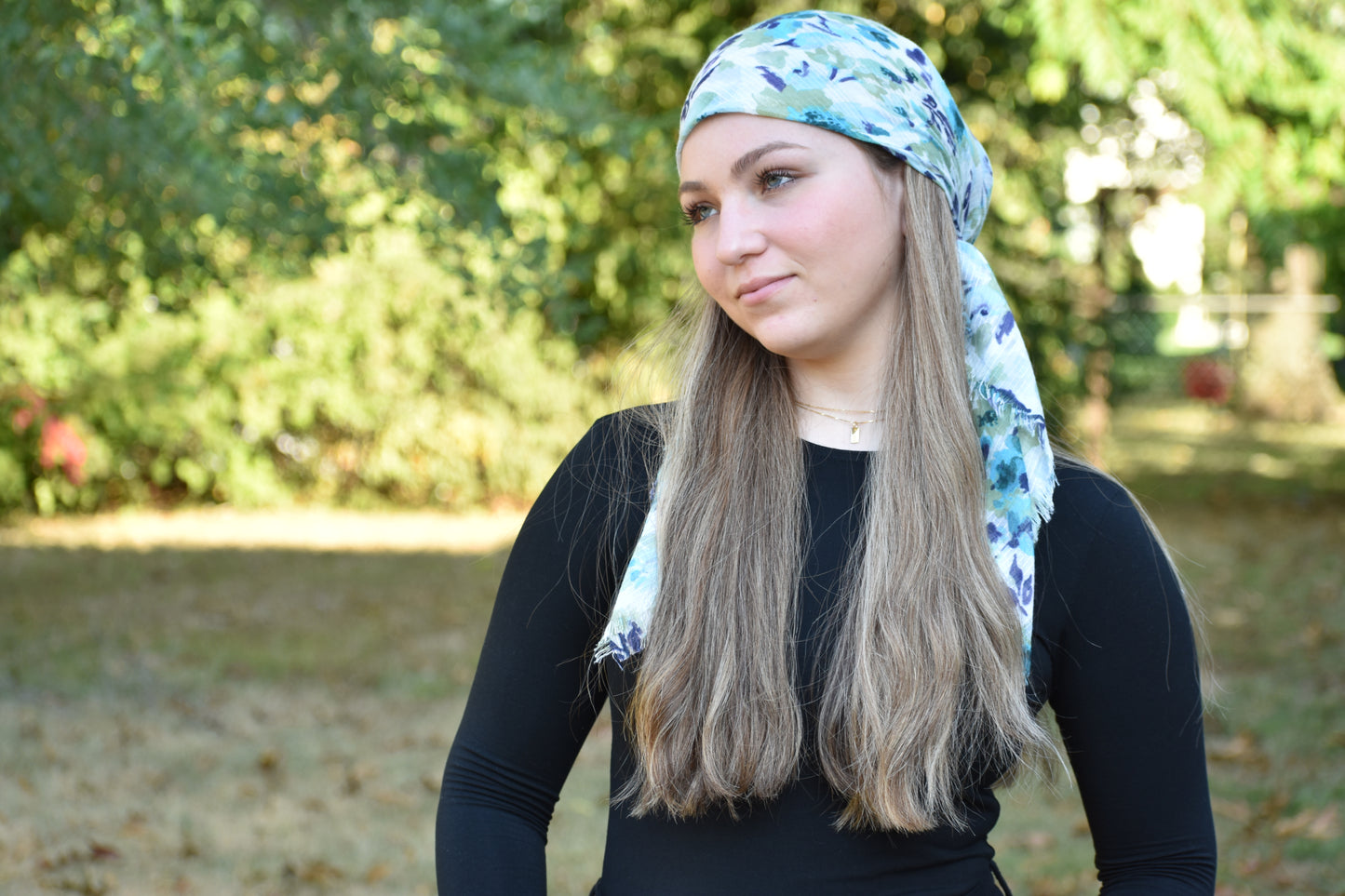 Flora Head Scarf Blue