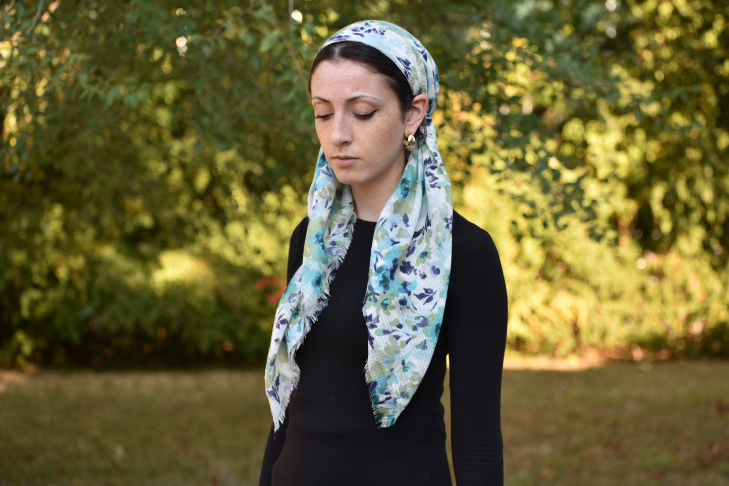 Flora Head Scarf Blue