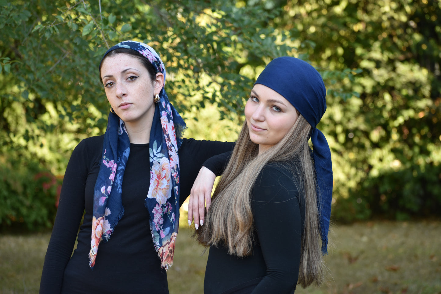 Navy Solid  Head Scarf