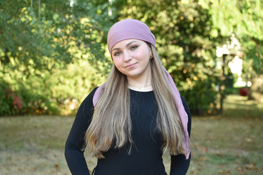 Mauve Solid  Head Scarf