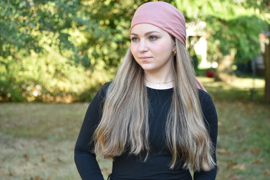 Peach Solid  Head Scarf