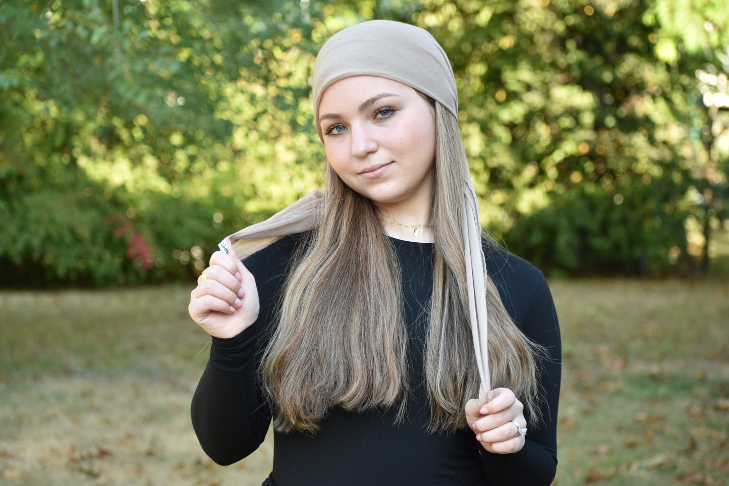 Taupe Solid  Head Scarf