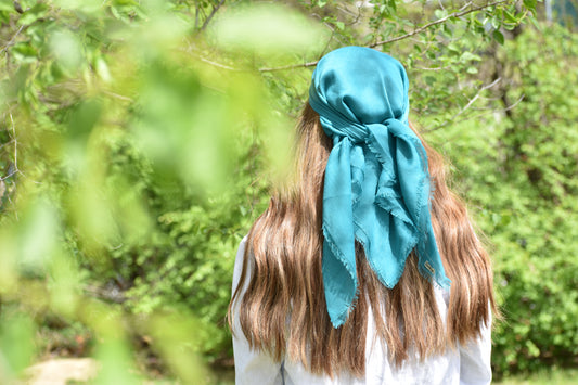 Teal Solid  Head Scarf