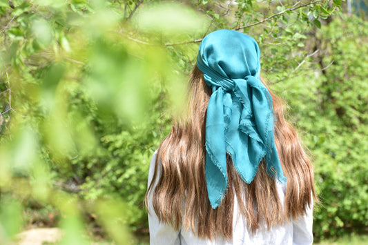 Teal Solid  Head Scarf