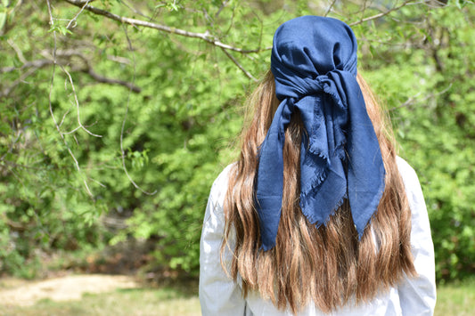 Navy Solid  Head Scarf